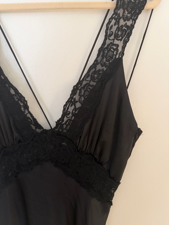 Zara Black Lace-Trim Slip Maxi - Picture 2 of 4
